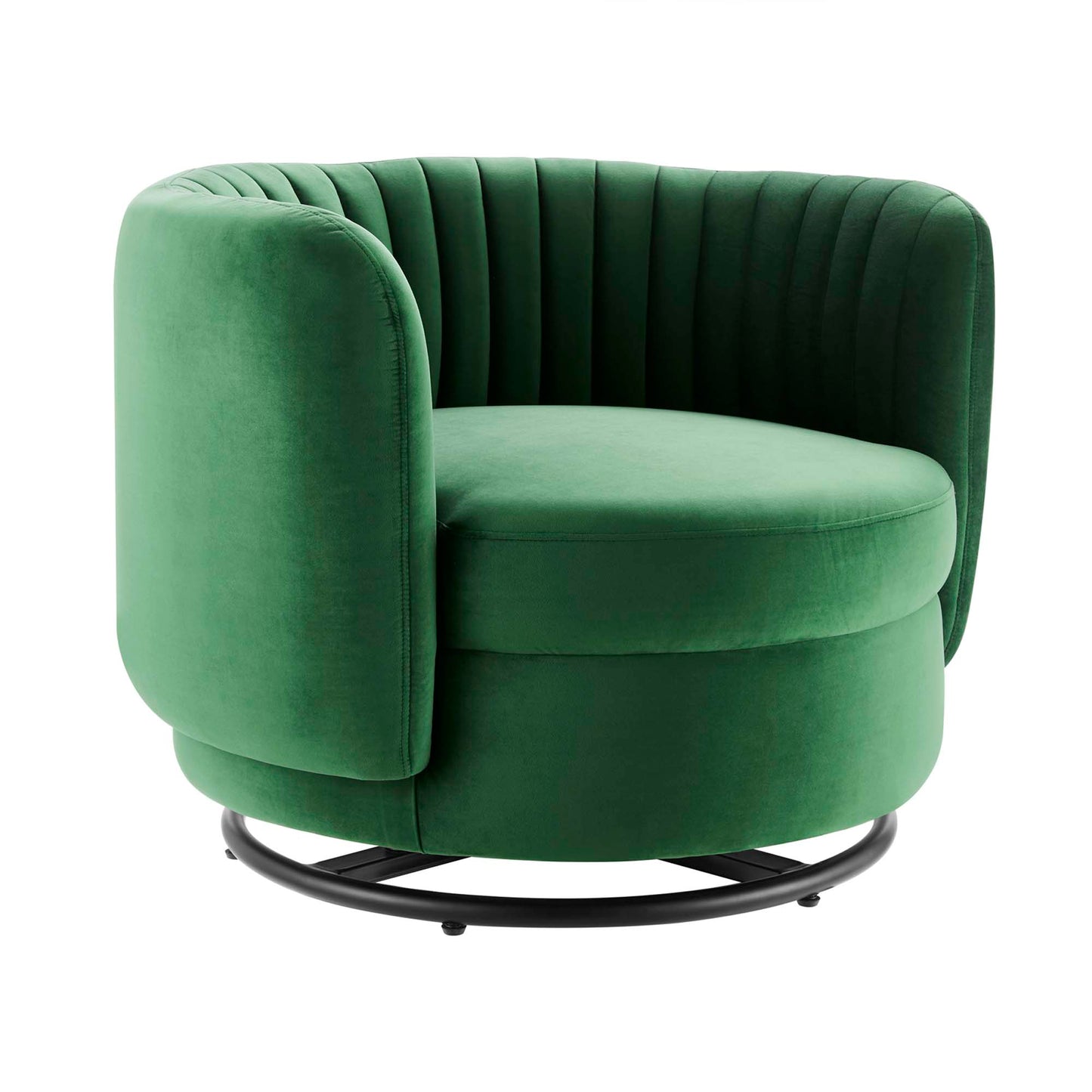 Modway Outlet Embrace Tufted Performance Velvet Swivel Chair by Modway  Living Room Furniture Black Emerald - EEI-4998-BLK-EME