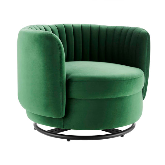 Modway Outlet Embrace Tufted Performance Velvet Swivel Chair by Modway  Living Room Furniture Black Emerald - EEI-4998-BLK-EME