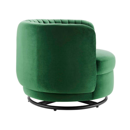 Modway Outlet Embrace Tufted Performance Velvet Swivel Chair by Modway  Living Room Furniture Black Emerald - EEI-4998-BLK-EME