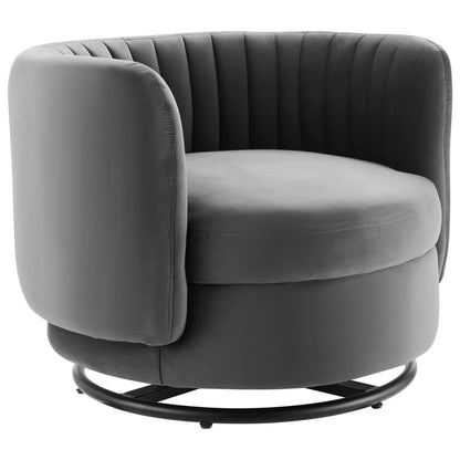 Modway Outlet Embrace Tufted Performance Velvet Swivel Chair by Modway  Living Room Furniture Black Gray - EEI-4998-BLK-GRY