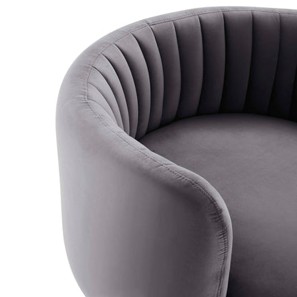 Modway Outlet Embrace Tufted Performance Velvet Swivel Chair by Modway  Living Room Furniture Black Gray - EEI-4998-BLK-GRY
