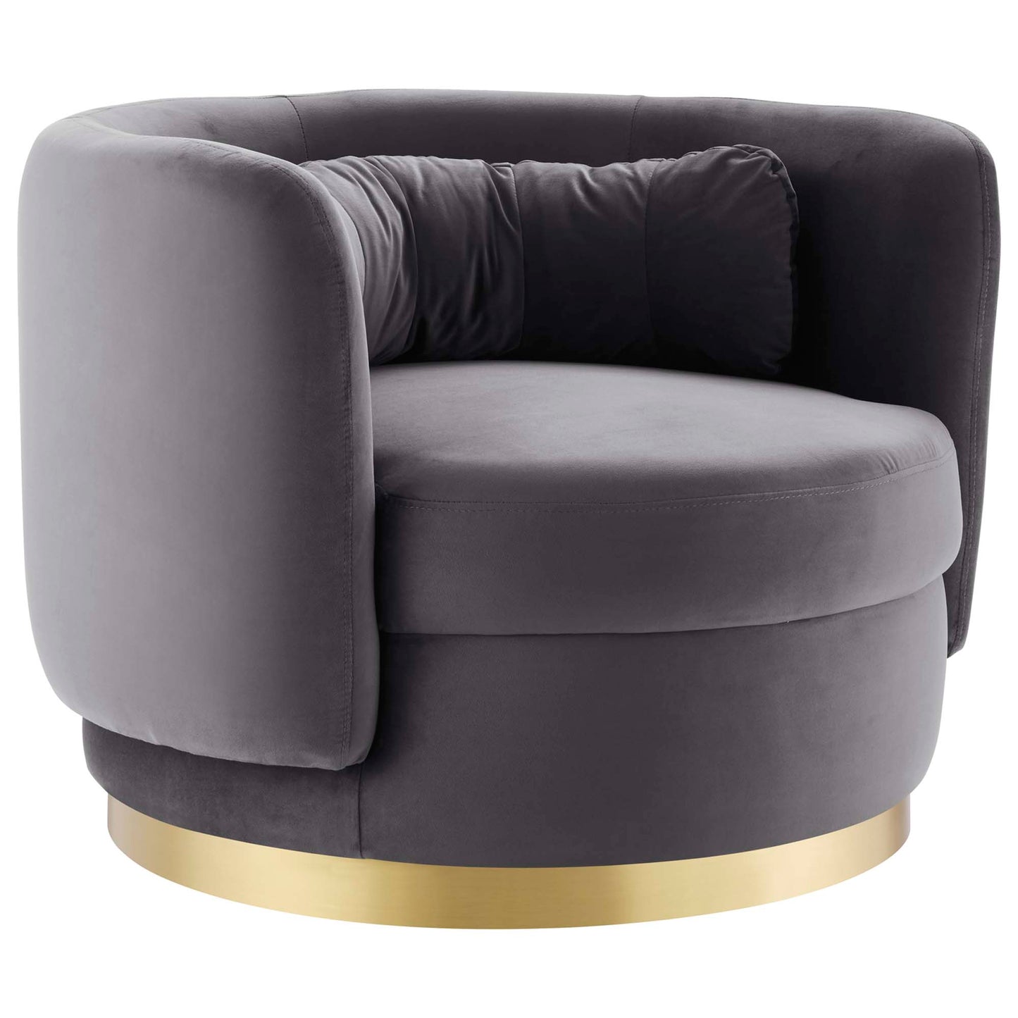 Modway Outlet Relish Performance Velvet Swivel Chair by Modway  Living Room Furniture Gold Gray - EEI-4999-GLD-GRY