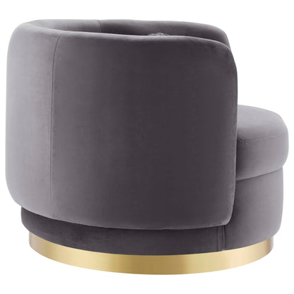 Modway Outlet Relish Performance Velvet Swivel Chair by Modway  Living Room Furniture Gold Gray - EEI-4999-GLD-GRY