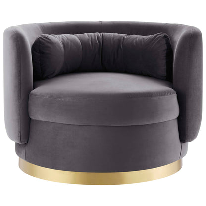Modway Outlet Relish Performance Velvet Swivel Chair by Modway  Living Room Furniture Gold Gray - EEI-4999-GLD-GRY