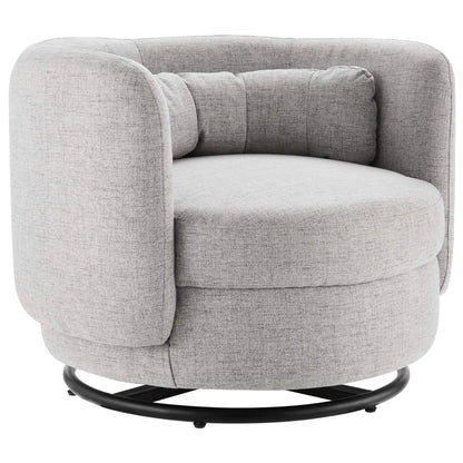 Modway Outlet Relish Upholstered Fabric Swivel Chair by Modway  Living Room Furniture Black Light Gray - EEI-5000-BLK-LGR