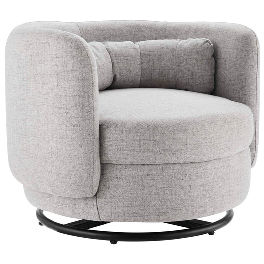 Modway Outlet Relish Upholstered Fabric Swivel Chair by Modway  Living Room Furniture Black Light Gray - EEI-5000-BLK-LGR