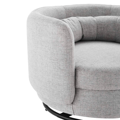 Modway Outlet Relish Upholstered Fabric Swivel Chair by Modway  Living Room Furniture Black Light Gray - EEI-5000-BLK-LGR