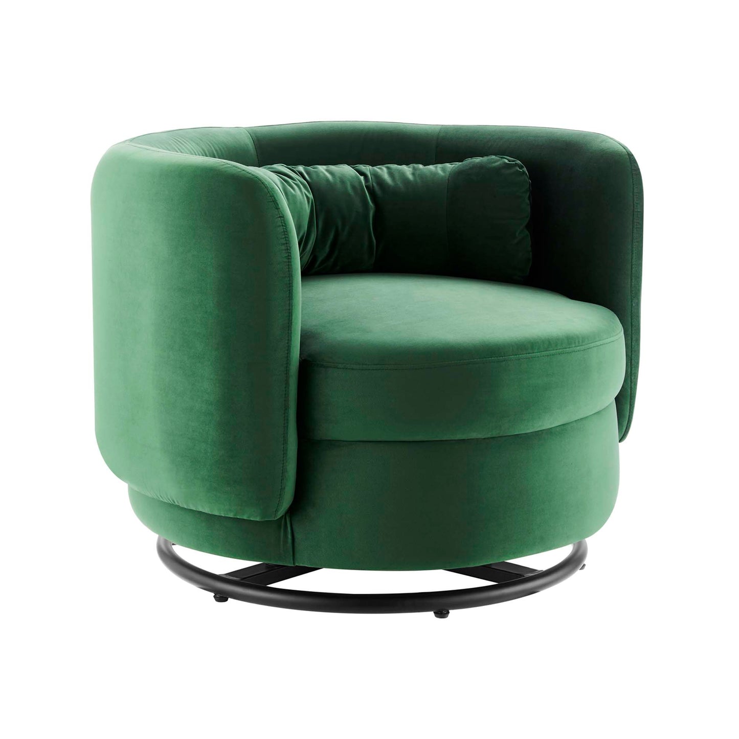 Modway Outlet Relish Performance Velvet Swivel Chair by Modway  Living Room Furniture Black Emerald - EEI-5001-BLK-EME