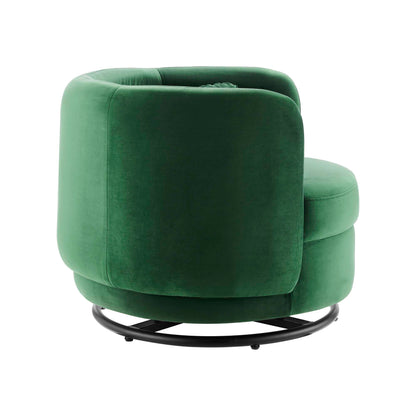 Modway Outlet Relish Performance Velvet Swivel Chair by Modway  Living Room Furniture Black Emerald - EEI-5001-BLK-EME
