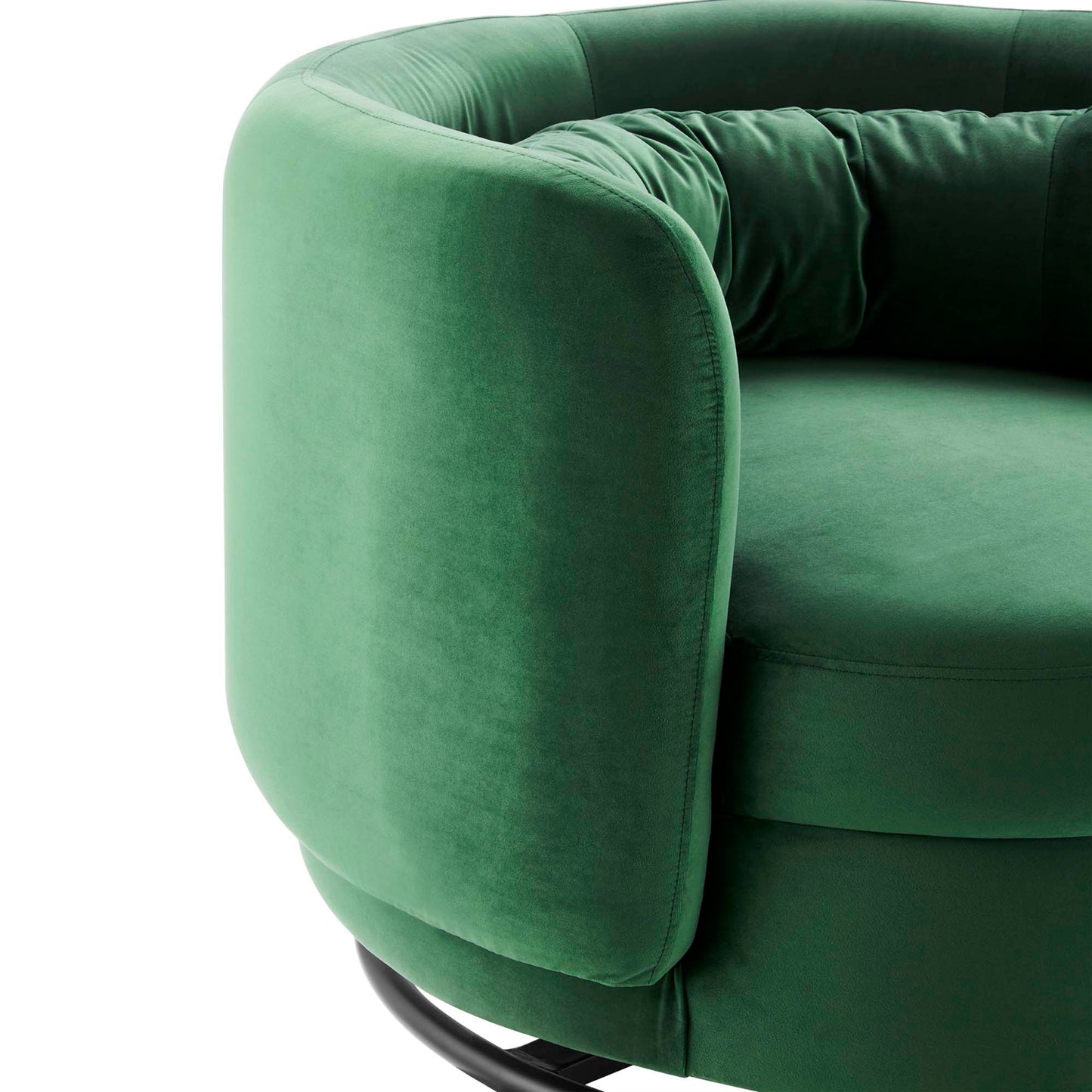 Modway Outlet Relish Performance Velvet Swivel Chair by Modway  Living Room Furniture Black Emerald - EEI-5001-BLK-EME