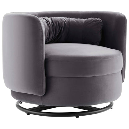 Modway Outlet Relish Performance Velvet Swivel Chair by Modway  Living Room Furniture Black Gray - EEI-5001-BLK-GRY