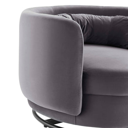Modway Outlet Relish Performance Velvet Swivel Chair by Modway  Living Room Furniture Black Gray - EEI-5001-BLK-GRY