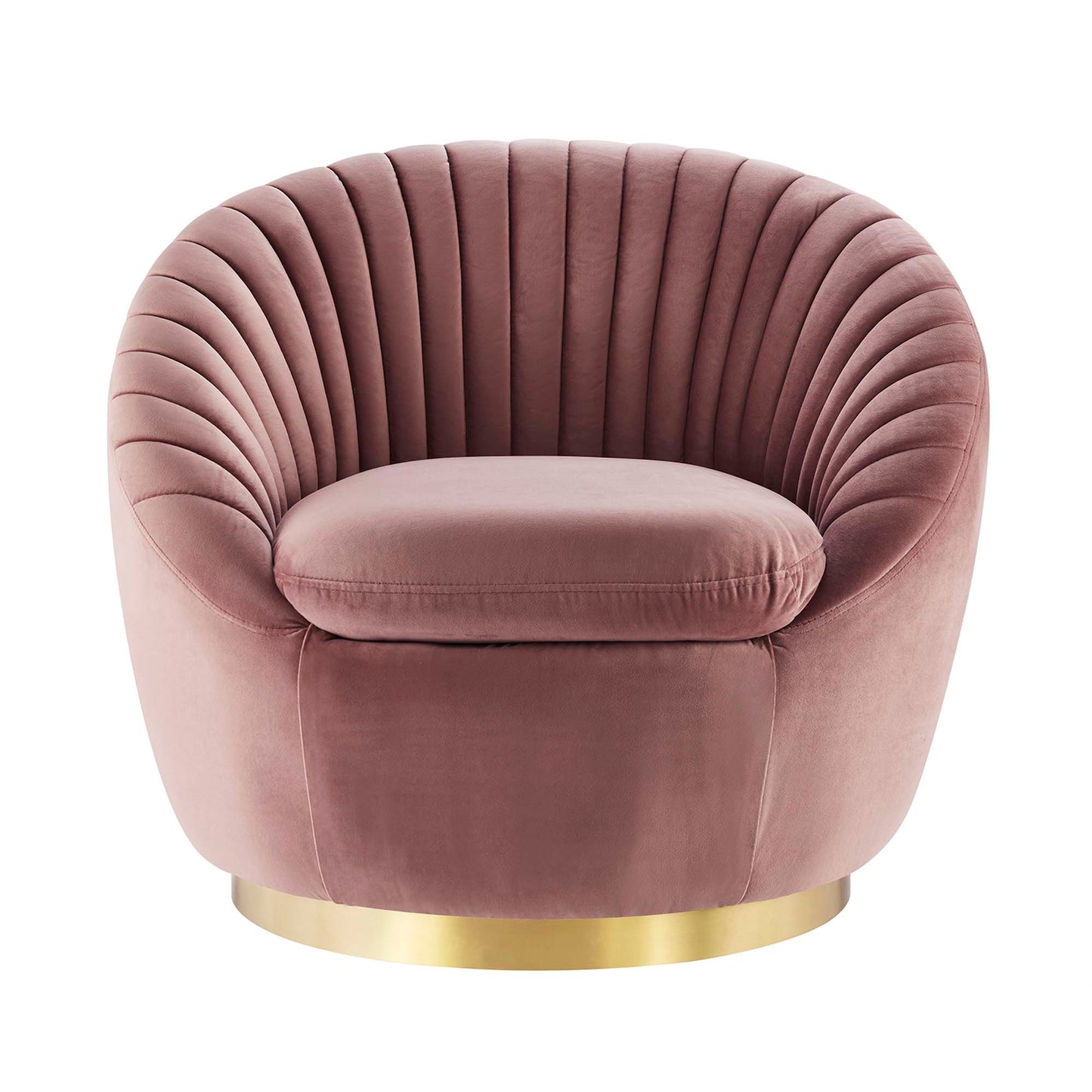 Modway Outlet Whirr Tufted Performance Velvet Swivel Chair by Modway  Living Room Furniture Gold Dusty Rose - EEI-5002-GLD-DUS