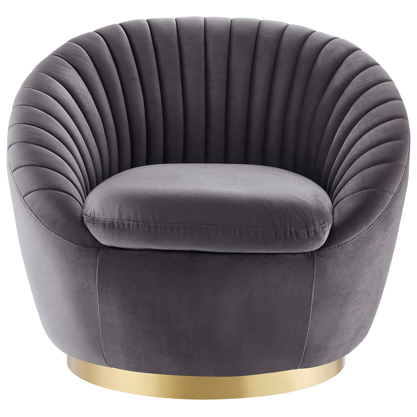 Modway Outlet Whirr Tufted Performance Velvet Swivel Chair by Modway  Living Room Furniture Gold Gray - EEI-5002-GLD-GRY