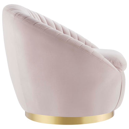 Modway Outlet Whirr Tufted Performance Velvet Swivel Chair by Modway  Living Room Furniture Gold Pink - EEI-5002-GLD-PNK