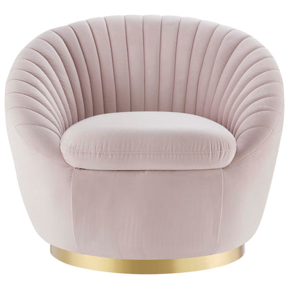 Modway Outlet Whirr Tufted Performance Velvet Swivel Chair by Modway  Living Room Furniture Gold Pink - EEI-5002-GLD-PNK