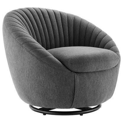 Modway Outlet Whirr Tufted Fabric Swivel Chair by Modway  Living Room Furniture Black Charcoal - EEI-5003-BLK-CHA
