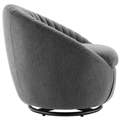 Modway Outlet Whirr Tufted Fabric Swivel Chair by Modway  Living Room Furniture Black Charcoal - EEI-5003-BLK-CHA