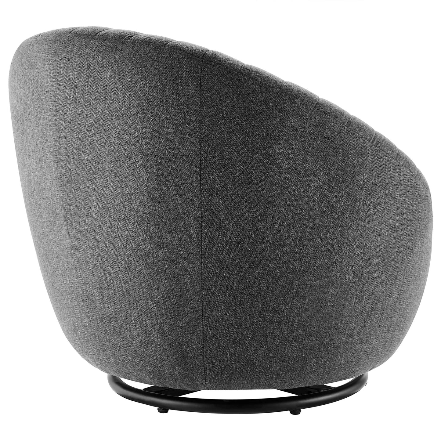 Modway Outlet Whirr Tufted Fabric Swivel Chair by Modway  Living Room Furniture Black Charcoal - EEI-5003-BLK-CHA