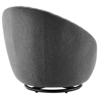 Modway Outlet Whirr Tufted Fabric Swivel Chair by Modway  Living Room Furniture Black Charcoal - EEI-5003-BLK-CHA