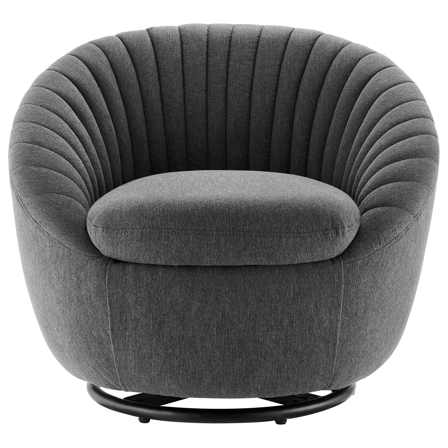 Modway Outlet Whirr Tufted Fabric Swivel Chair by Modway  Living Room Furniture Black Charcoal - EEI-5003-BLK-CHA