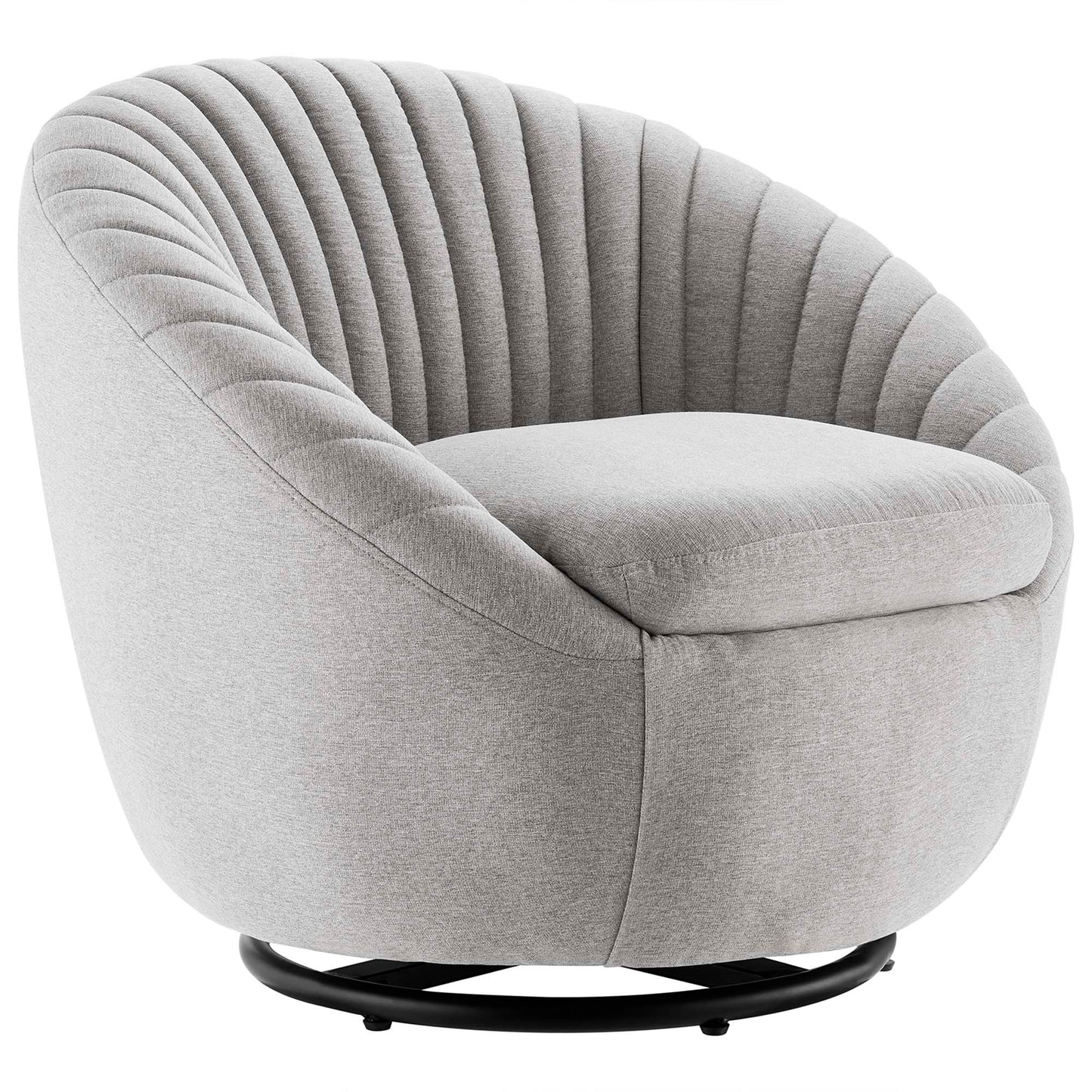 Modway Outlet Whirr Tufted Fabric Swivel Chair by Modway  Living Room Furniture Black Light Gray - EEI-5003-BLK-LGR