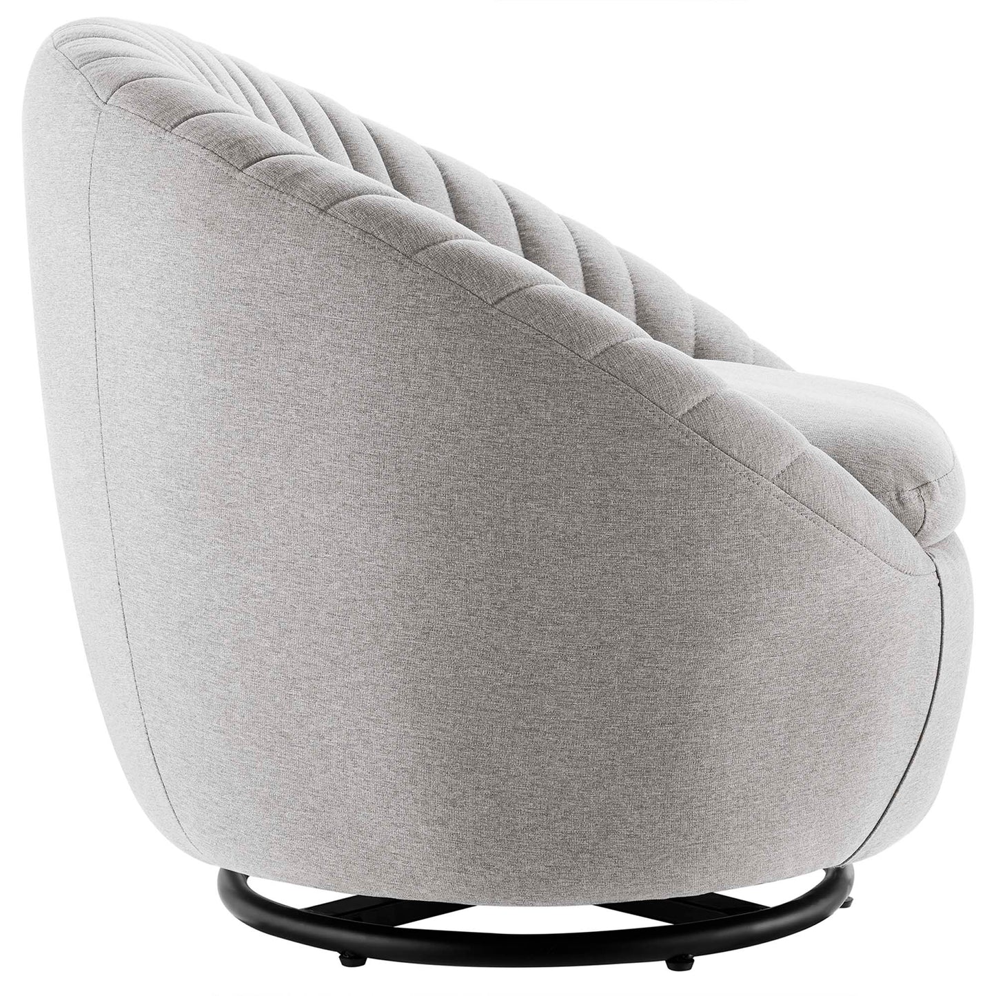 Modway Outlet Whirr Tufted Fabric Swivel Chair by Modway  Living Room Furniture Black Light Gray - EEI-5003-BLK-LGR