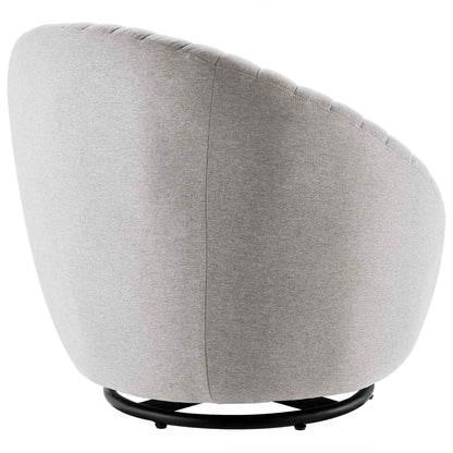 Modway Outlet Whirr Tufted Fabric Swivel Chair by Modway  Living Room Furniture Black Light Gray - EEI-5003-BLK-LGR