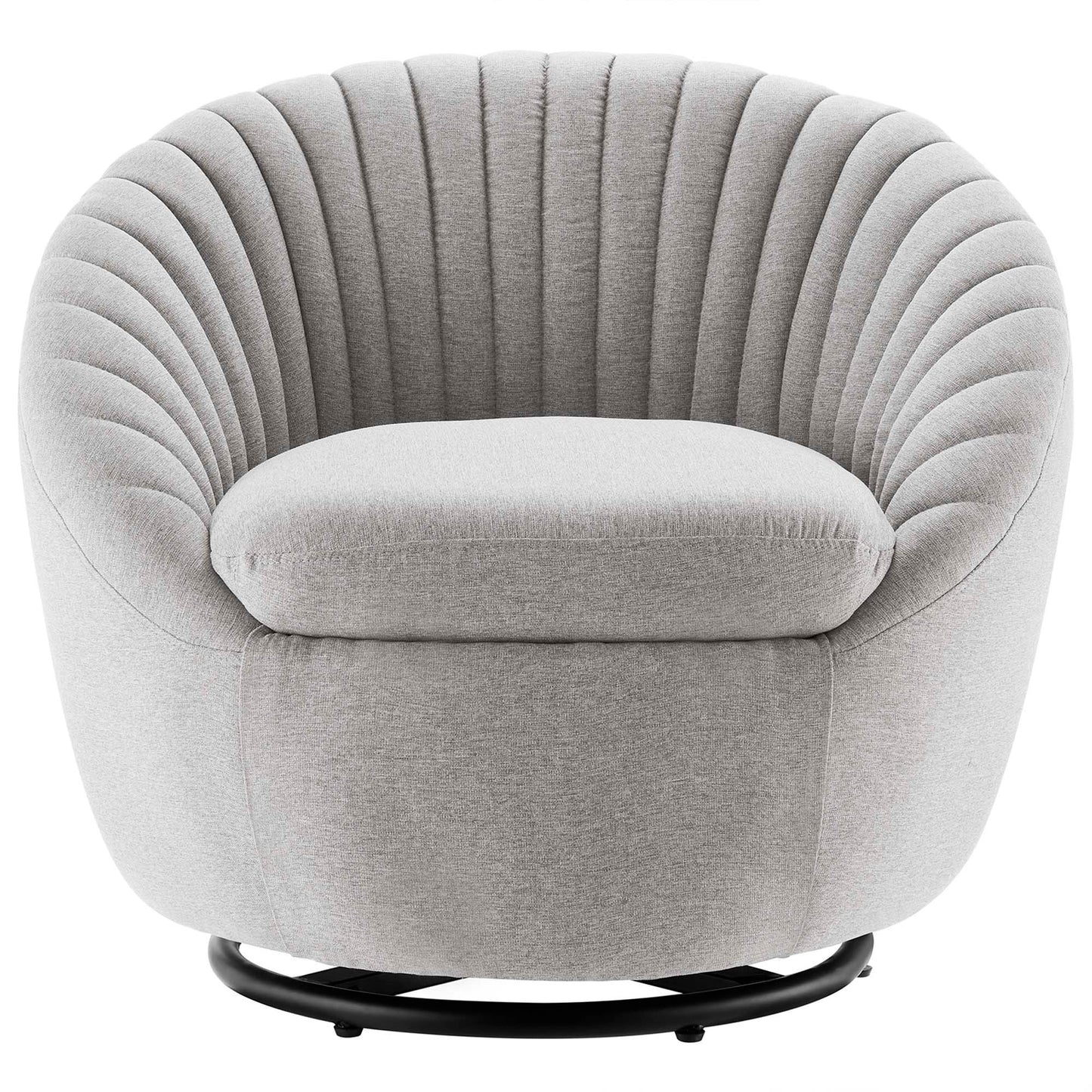 Modway Outlet Whirr Tufted Fabric Swivel Chair by Modway  Living Room Furniture Black Light Gray - EEI-5003-BLK-LGR
