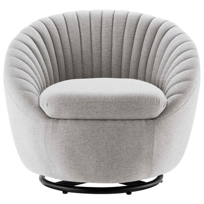 Modway Outlet Whirr Tufted Fabric Swivel Chair by Modway  Living Room Furniture Black Light Gray - EEI-5003-BLK-LGR