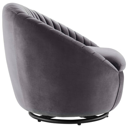 Modway Outlet Whirr Tufted Performance Velvet Swivel Chair by Modway  Living Room Furniture Black Gray - EEI-5004-BLK-GRY
