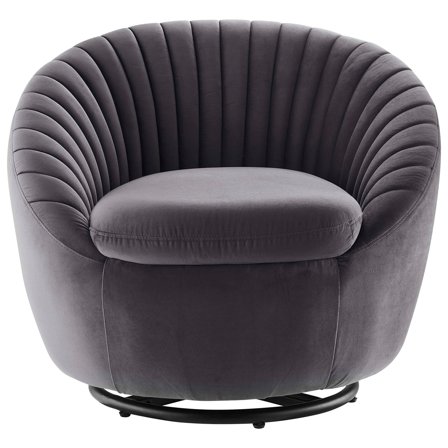 Modway Outlet Whirr Tufted Performance Velvet Swivel Chair by Modway  Living Room Furniture Black Gray - EEI-5004-BLK-GRY