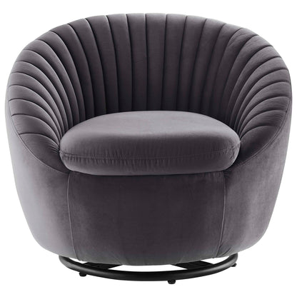 Modway Outlet Whirr Tufted Performance Velvet Swivel Chair by Modway  Living Room Furniture Black Gray - EEI-5004-BLK-GRY