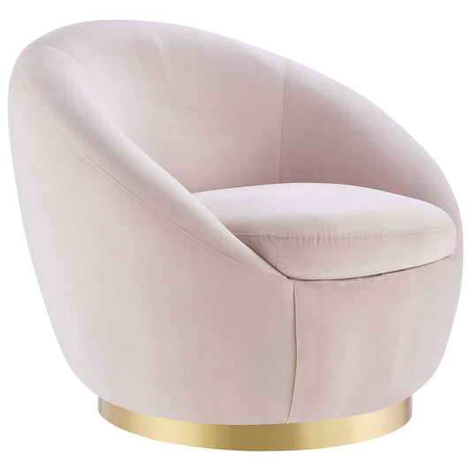 Modway Outlet Buttercup Performance Velvet Swivel Chair by Modway  Living Room Furniture Gold Pink - EEI-5005-GLD-PNK
