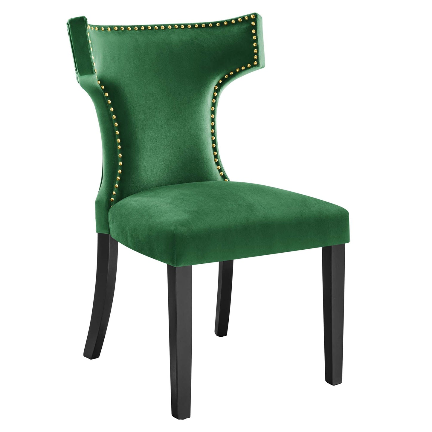 Modway Outlet Curve Performance Velvet Dining Chairs Set of 2 by Modway  Bar and Dining Furniture Emerald - EEI-5008-EME