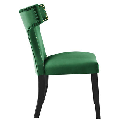 Modway Outlet Curve Performance Velvet Dining Chairs Set of 2 by Modway  Bar and Dining Furniture Emerald - EEI-5008-EME