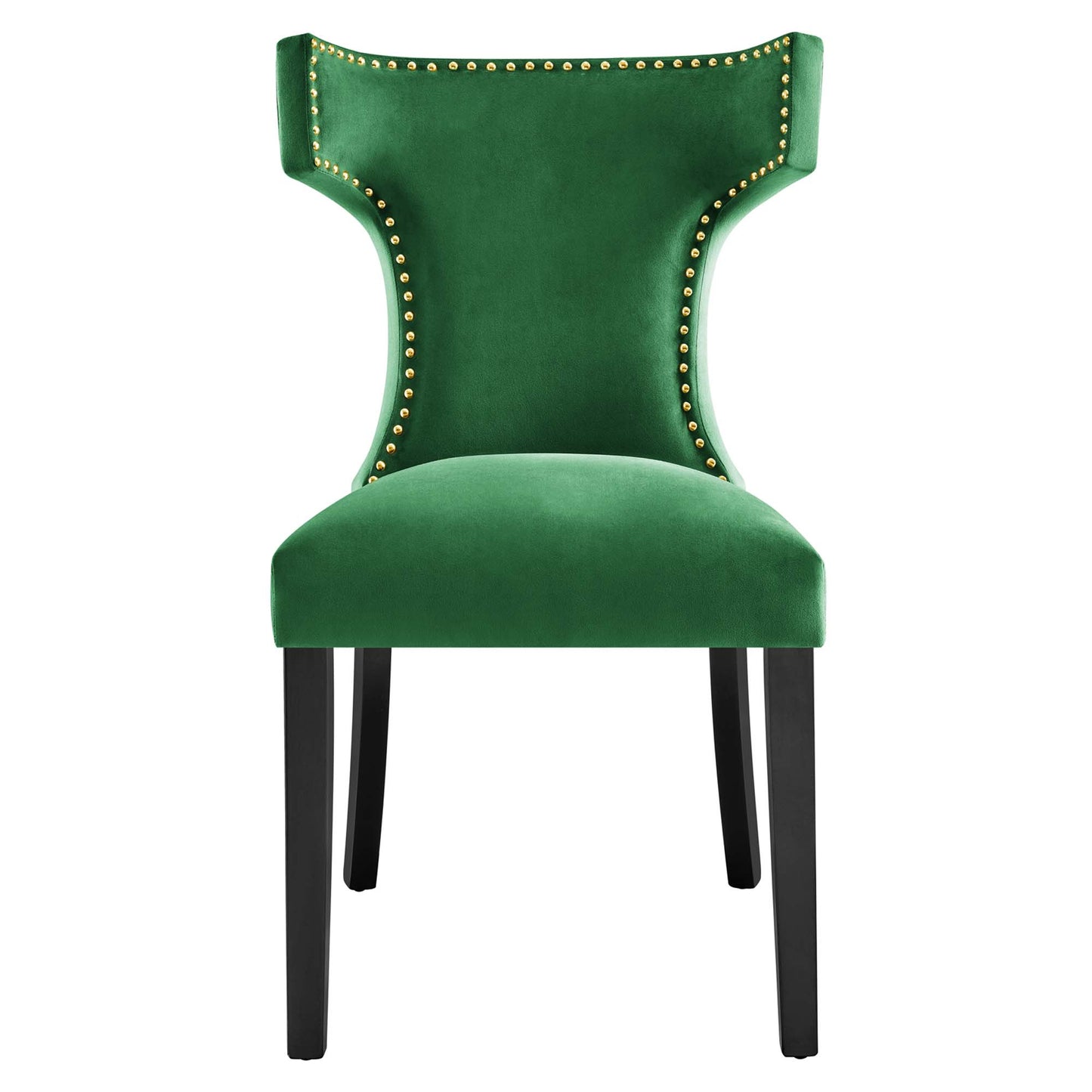 Modway Outlet Curve Performance Velvet Dining Chairs Set of 2 by Modway  Bar and Dining Furniture Emerald - EEI-5008-EME
