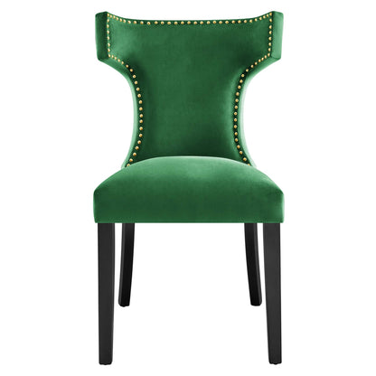 Modway Outlet Curve Performance Velvet Dining Chairs Set of 2 by Modway  Bar and Dining Furniture Emerald - EEI-5008-EME