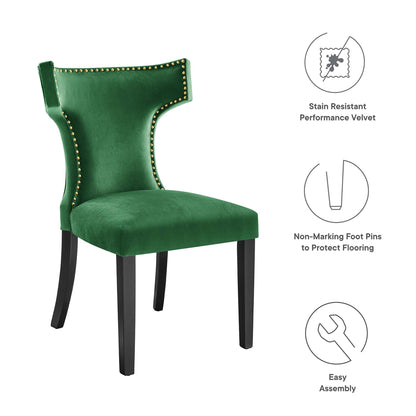 Modway Outlet Curve Performance Velvet Dining Chairs Set of 2 by Modway  Bar and Dining Furniture Emerald - EEI-5008-EME