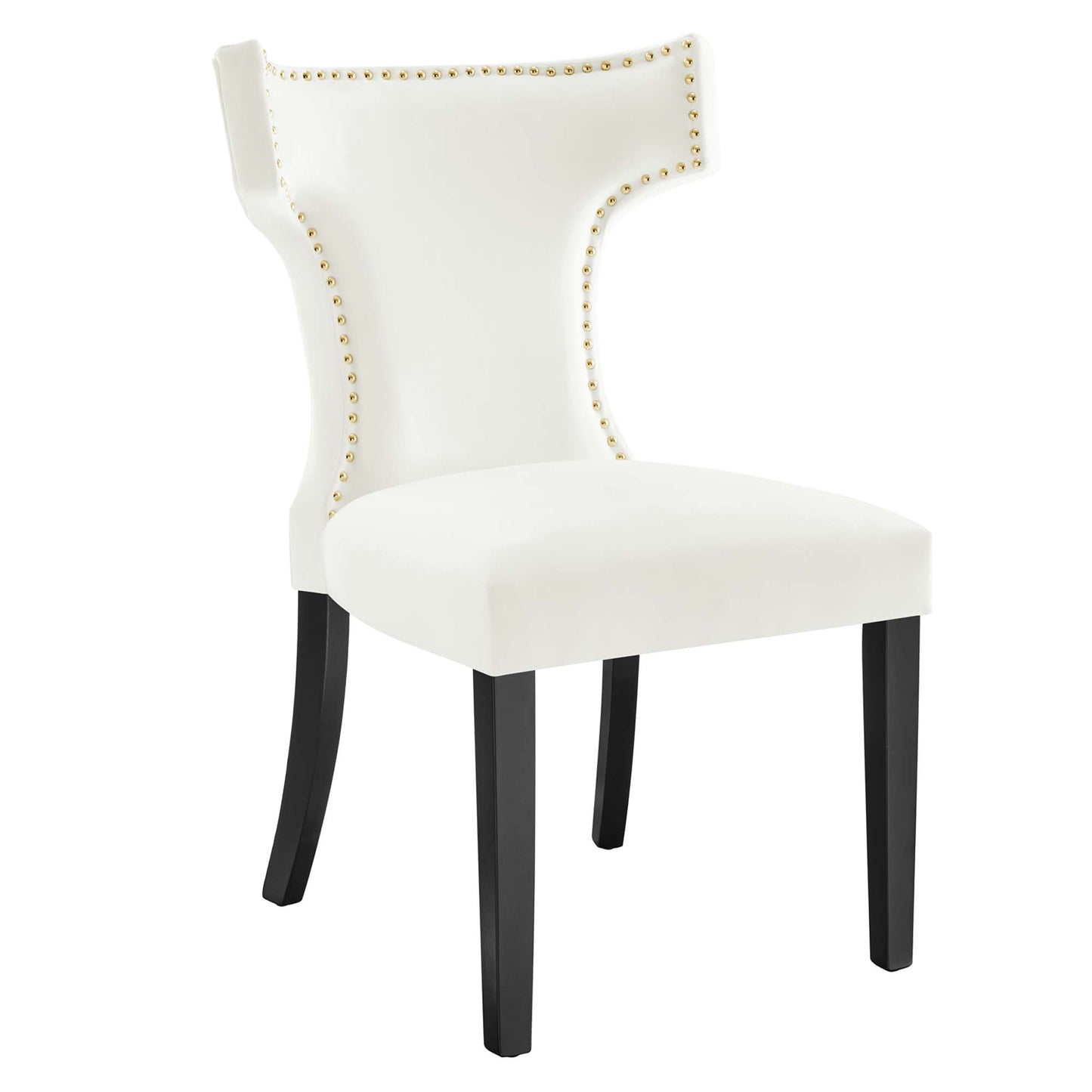 Modway Outlet Curve Performance Velvet Dining Chairs Set of 2 by Modway  Bar and Dining Furniture White - EEI-5008-WHI