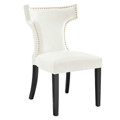 Modway Outlet Curve Performance Velvet Dining Chairs Set of 2 by Modway  Bar and Dining Furniture White - EEI-5008-WHI
