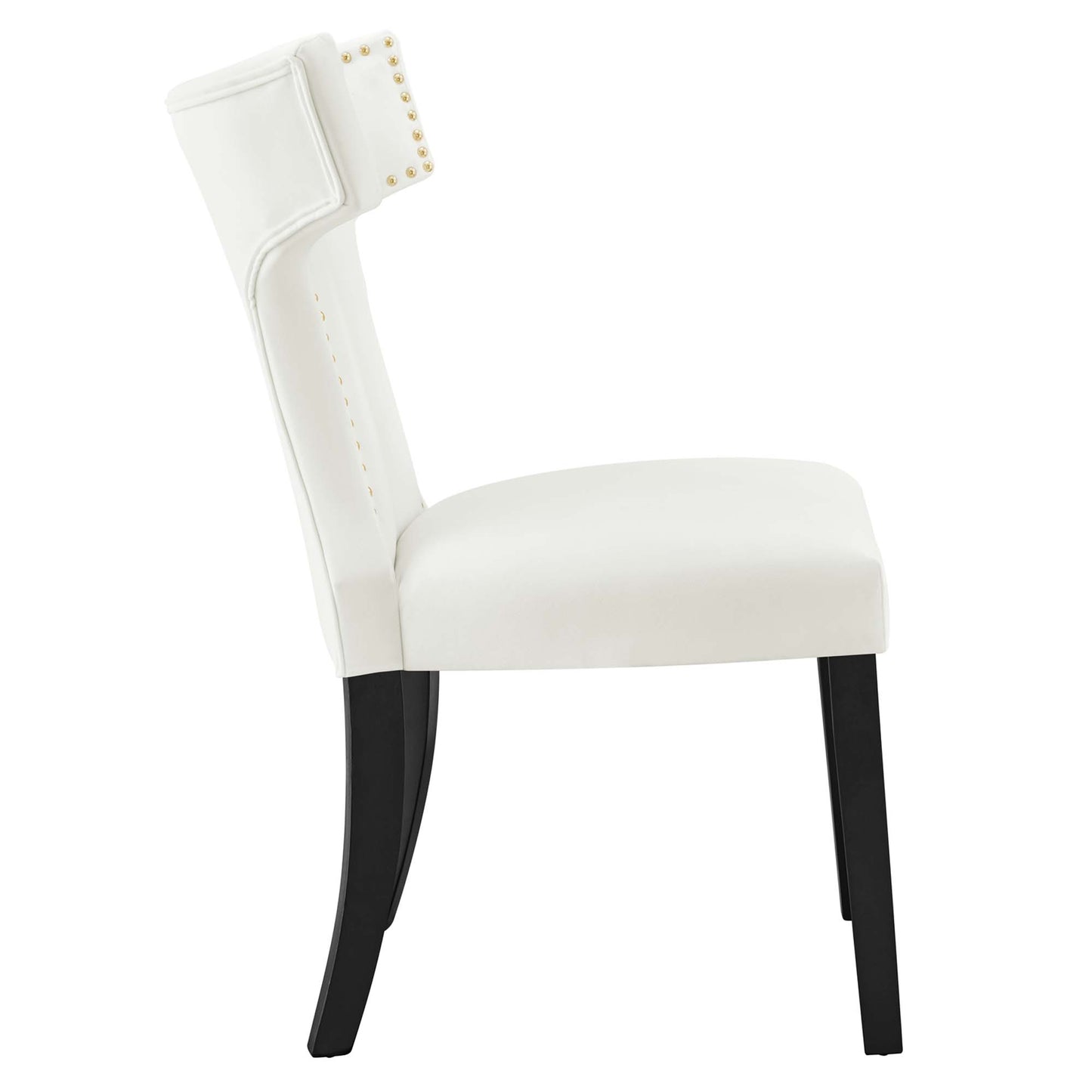 Modway Outlet Curve Performance Velvet Dining Chairs Set of 2 by Modway  Bar and Dining Furniture White - EEI-5008-WHI