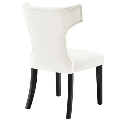 Modway Outlet Curve Performance Velvet Dining Chairs Set of 2 by Modway  Bar and Dining Furniture White - EEI-5008-WHI