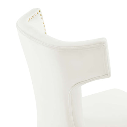 Modway Outlet Curve Performance Velvet Dining Chairs Set of 2 by Modway  Bar and Dining Furniture White - EEI-5008-WHI