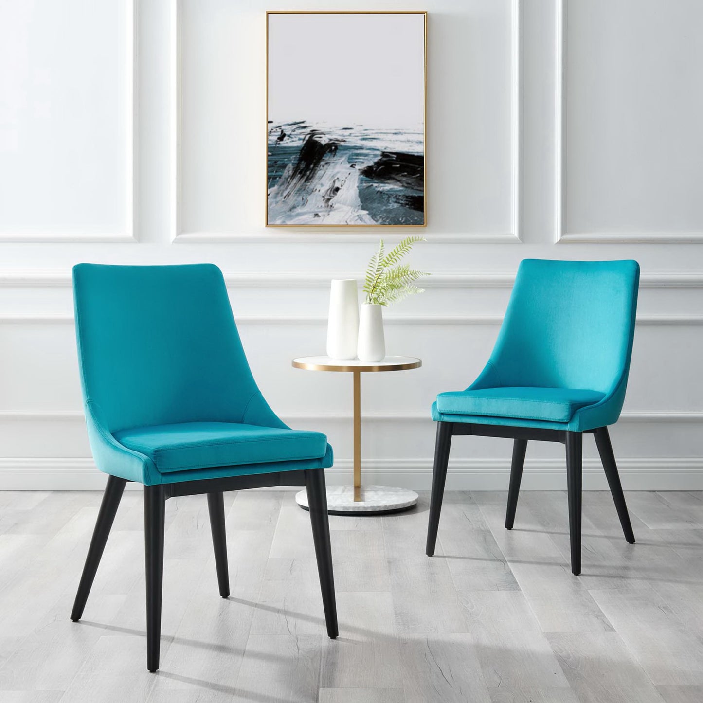 Modway Outlet Viscount Performance Velvet Dining Chair by Modway  Bar and Dining Furniture Blue - EEI-5009-BLU