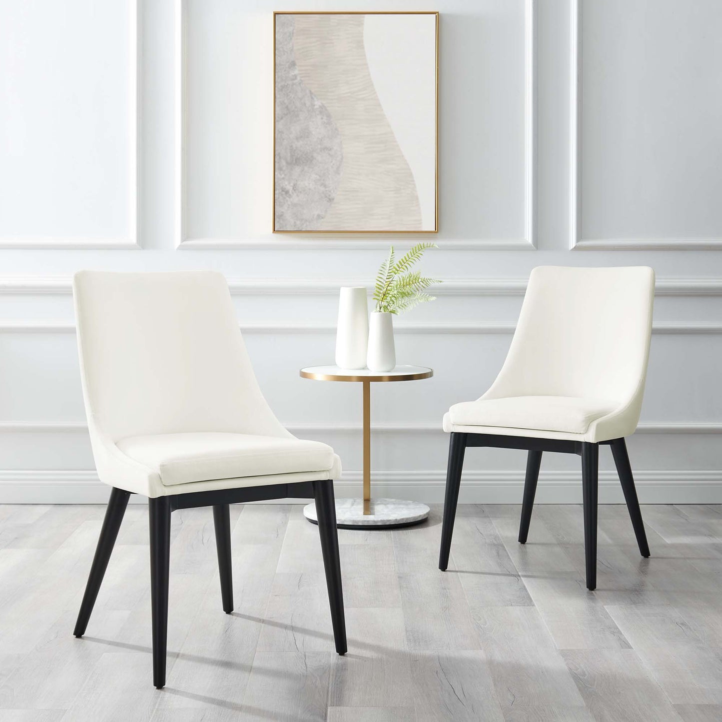 Modway Outlet Viscount Performance Velvet Dining Chair by Modway  Bar and Dining Furniture White - EEI-5009-WHI