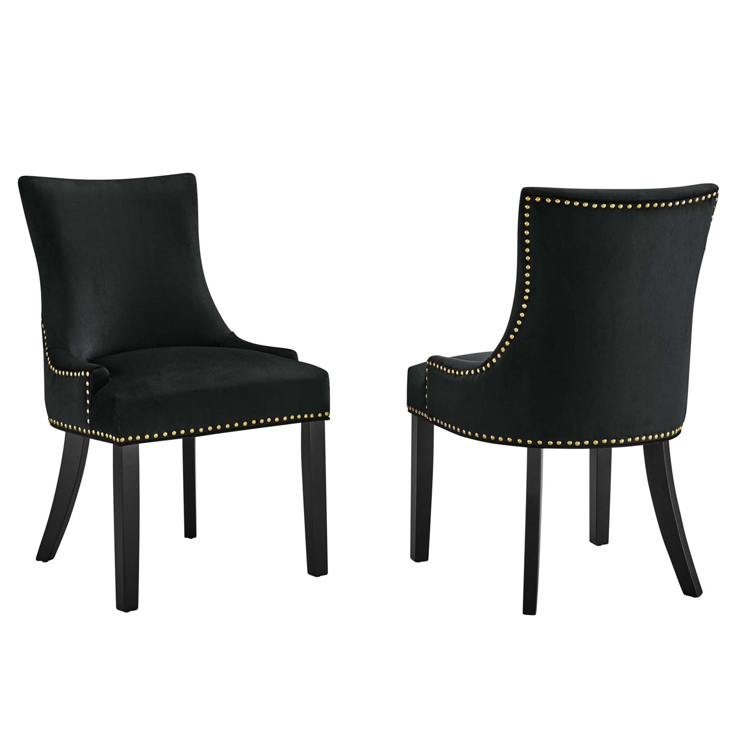 Modway Outlet Marquis Performance Velvet Dining Chairs Set of 2 by Modway  Bar and Dining Furniture Black - EEI-5010-BLK
