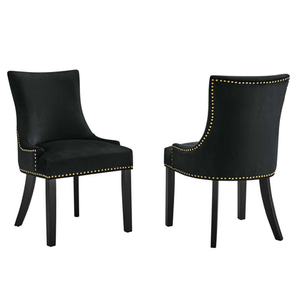 Modway Outlet Marquis Performance Velvet Dining Chairs Set of 2 by Modway  Bar and Dining Furniture Black - EEI-5010-BLK