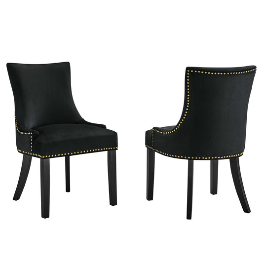 Modway Outlet Marquis Performance Velvet Dining Chairs Set of 2 by Modway  Bar and Dining Furniture Black - EEI-5010-BLK