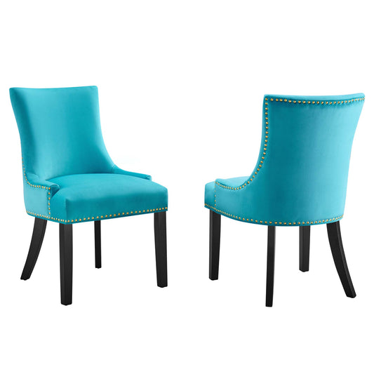 Modway Outlet Marquis Performance Velvet Dining Chairs Set of 2 by Modway  Bar and Dining Furniture Blue - EEI-5010-BLU